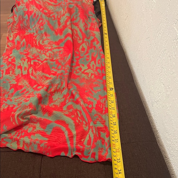 #010- Red & Green with Sheer Cover-Up Dress - Picture 4 of 4